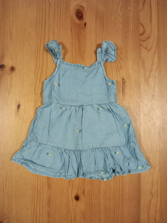 Floral Denim Look Dress - Girls 9-12 months - Primark