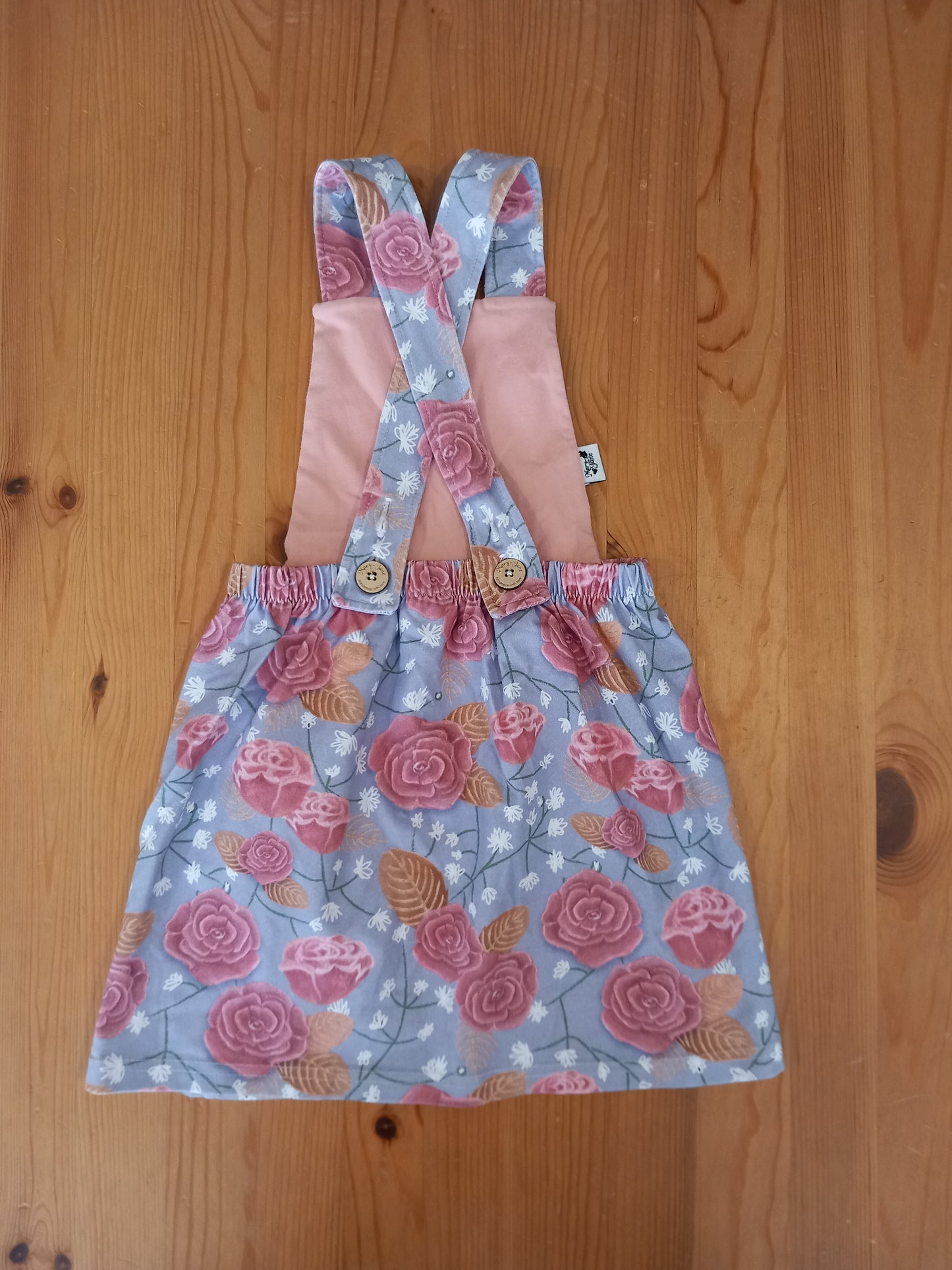 Handmade Flowers Pinafore Dress - Girls 4-5 years - Mary-Jane Handmade Children's Clothes