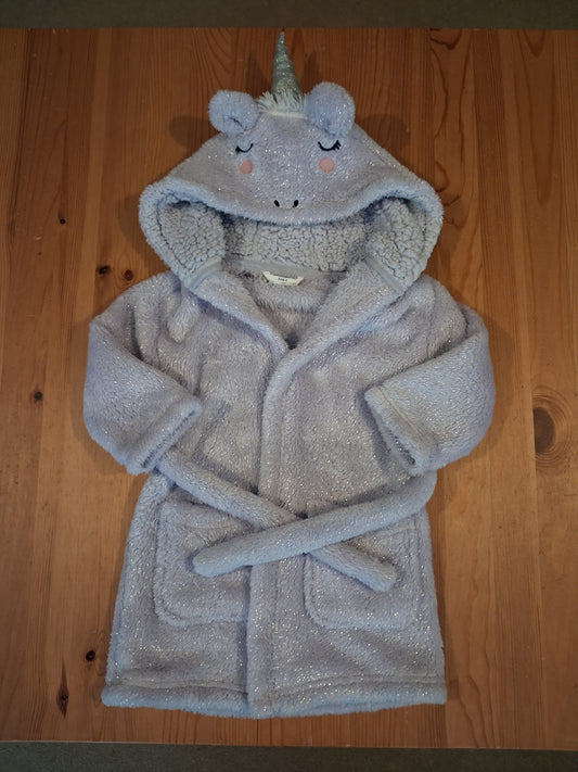 Lilac Glittery Unicorn Dressing Gown - Girls 2-3 years - M&S
