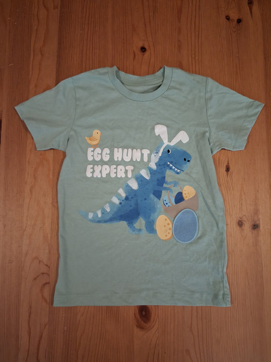'Egg Hunt Expert' Easter Dinosaur T-Shirt With Flap - Boys 6-7 years - Matalan