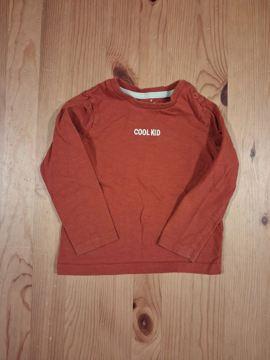 Rust Coloured 'Cool Kid' Long Sleeve Top - Boys 18-24 months - F&F