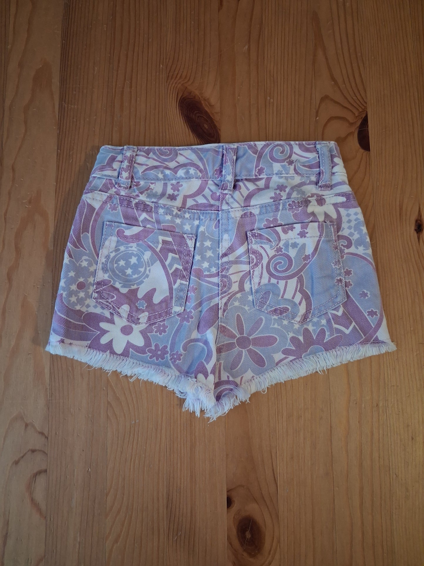 Purple Pattern Denim Shorts - Girls 3 years - Next
