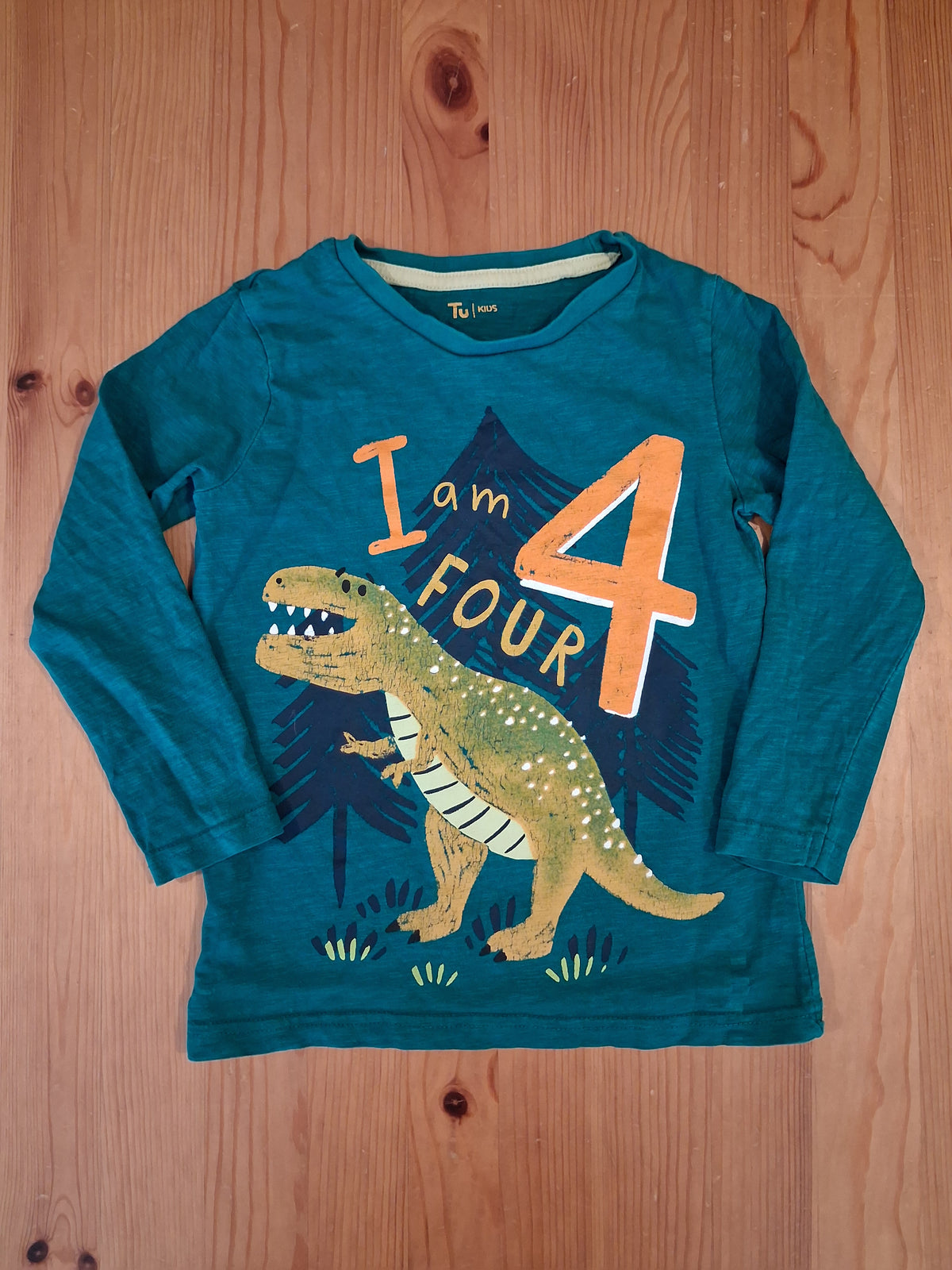 'I Am 4' Dinosaur Long Sleeve Top - Boys 3-4 years - TU