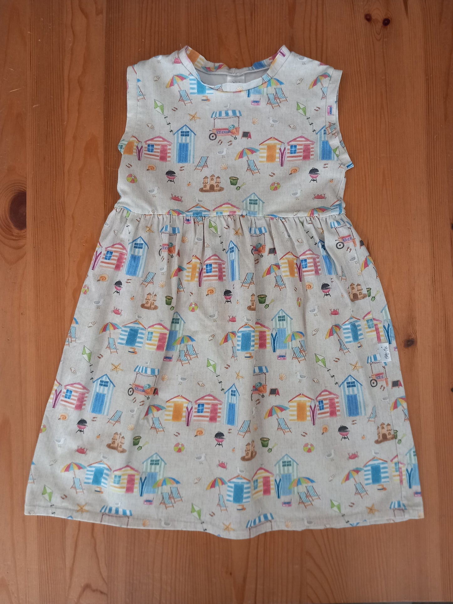 Handmade Seaside/Beach Print Dress - Girls 6-7 years - Minky & Max