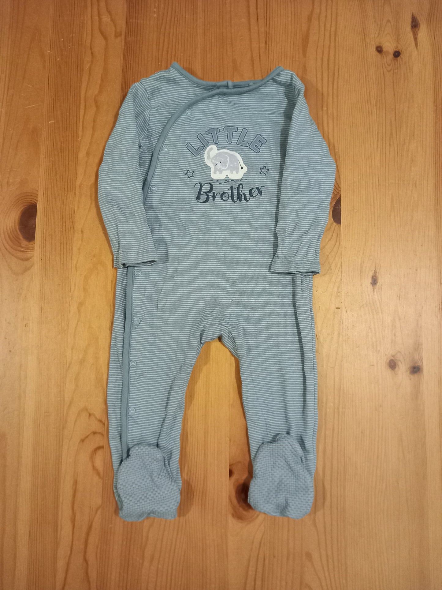 Striped 'Little Brother' Sleepsuit - Boys 12-18 months - F&F