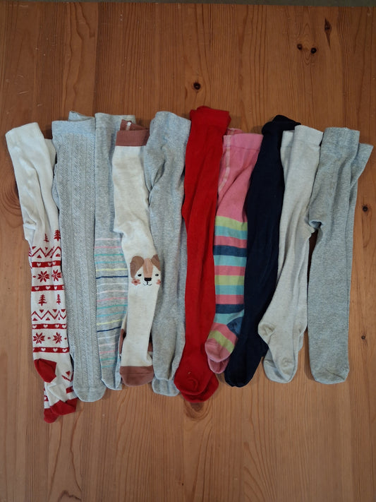 11 x Pairs Of Tights - Girls 12-18 months - Mixed Brands