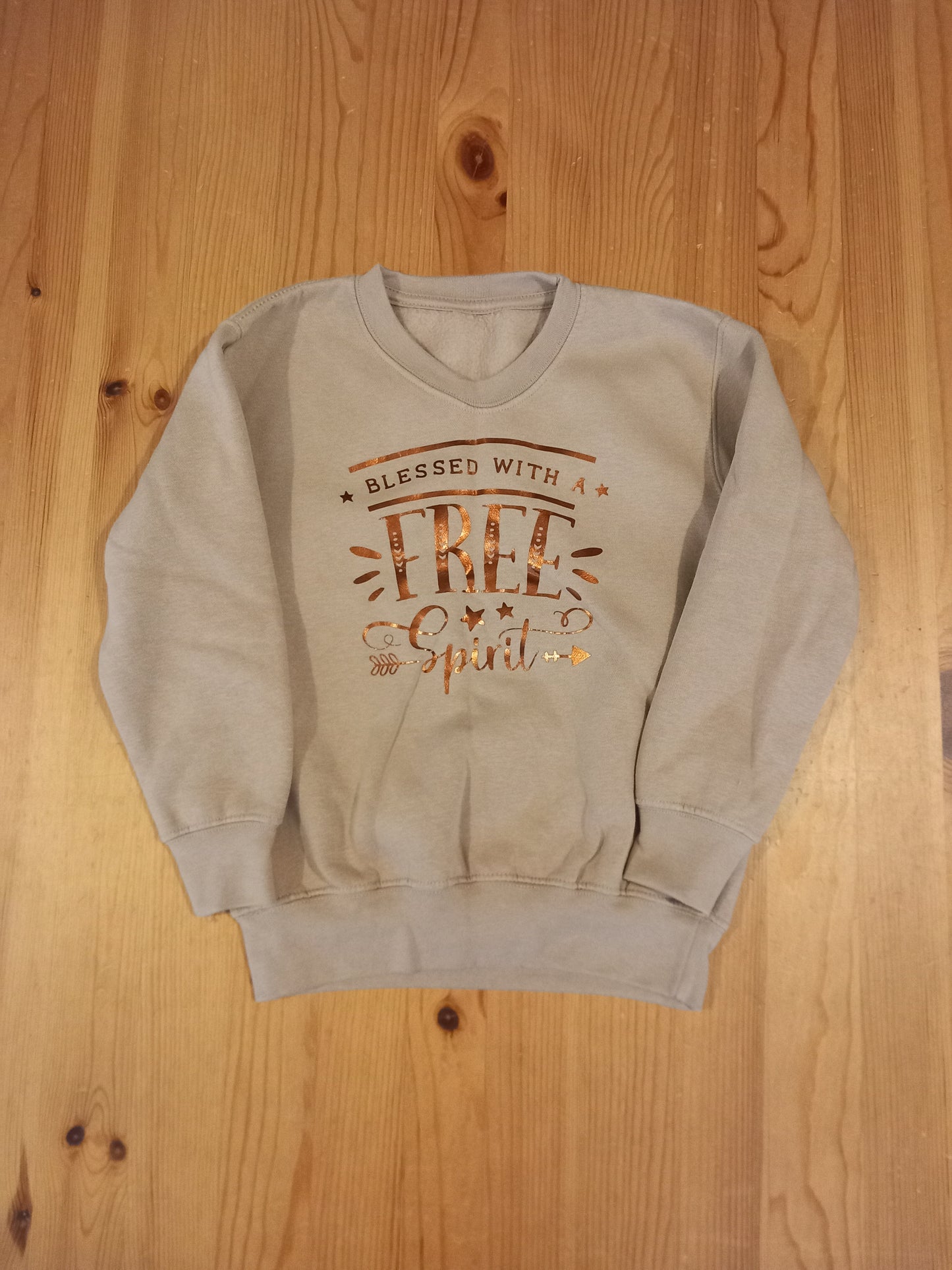 Beige 'Blessed With A Free Spirit' Sweatshirt - Unisex 4-5 years - Brand unknown