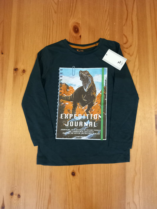 Dark Green Dinosaur Long Sleeve Top (BNWT) - Boys 6 years - TU