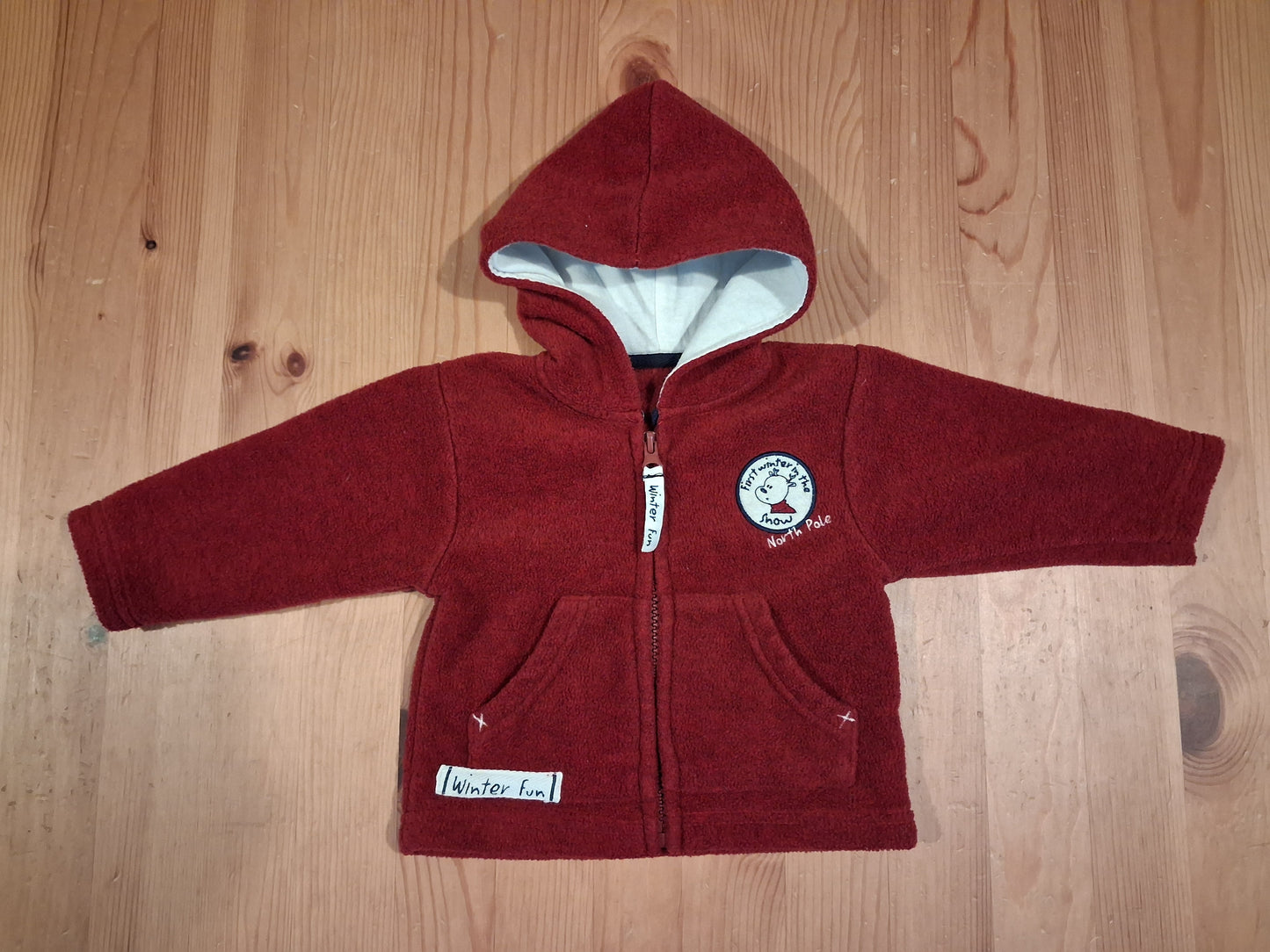 Dark Red 'Winter Fun' Fleece Hoodie - Boys 3-6 months - St Bernard For Dunnes Stores