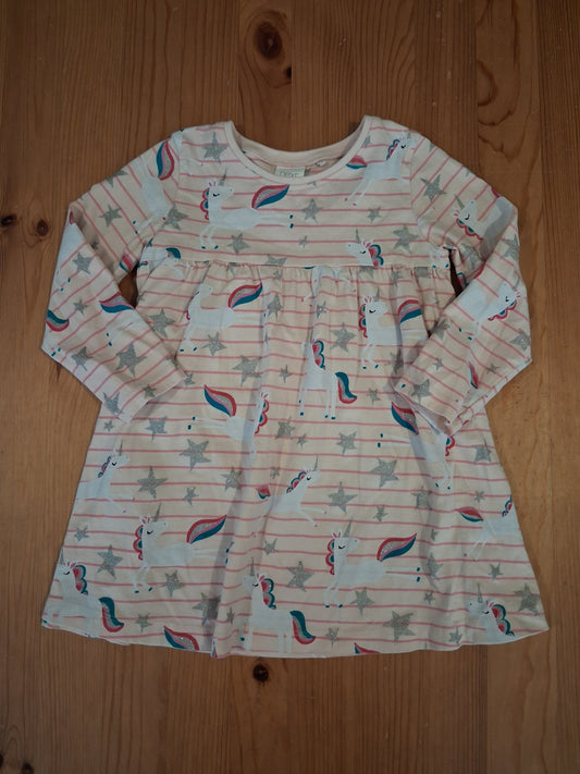 Striped Unicorn Long Sleeve Dress - Girls 18-24 months - Next