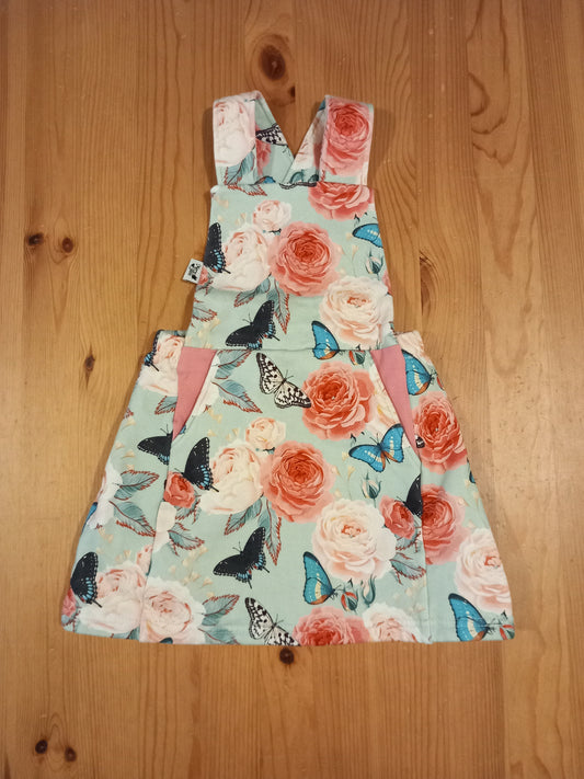 Handmade Flowers & Butterflies Pinafore Dress - Girls 2-3 years - Mary-Jane Handmade Children's Clothes