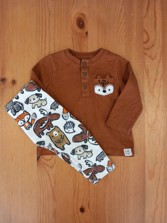 Animals Long Sleeve Top & Leggings Set - Boys 6-9 months - F&F