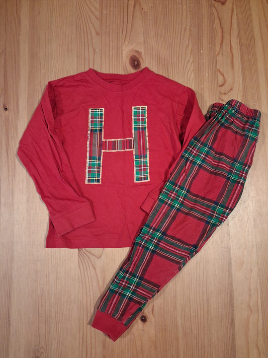 'H' Tartan Style Long Sleeve Pyjamas - Boys 4-5 years - B&M