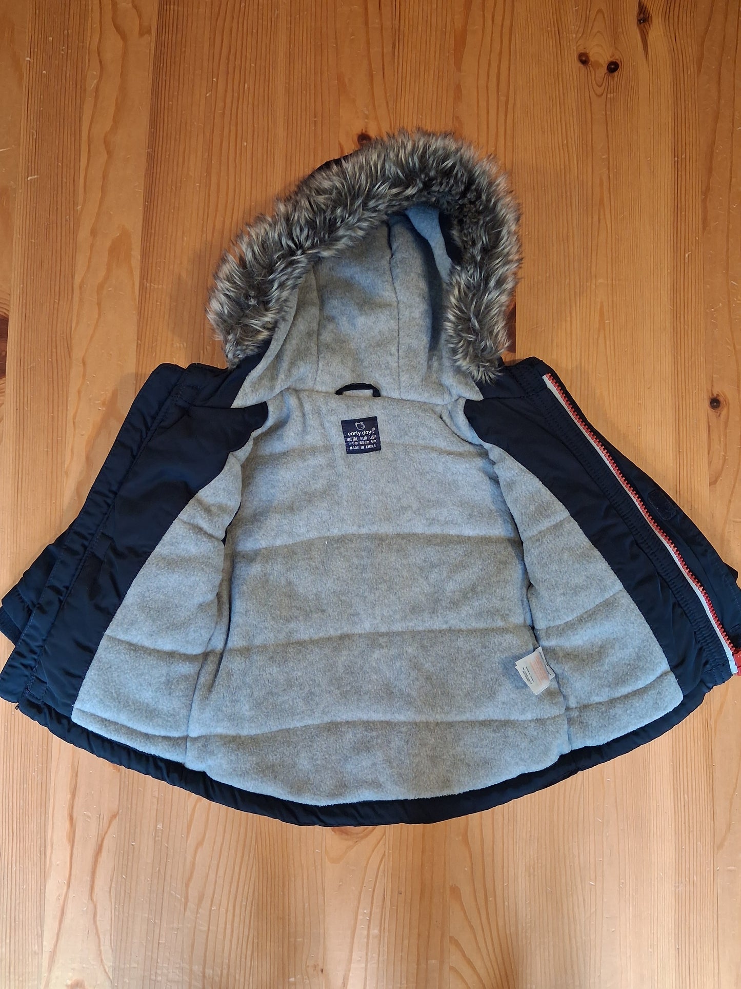 Navy 'Little Explorer' Fleece Lined Coat - Boys 3-6 months - Early Days