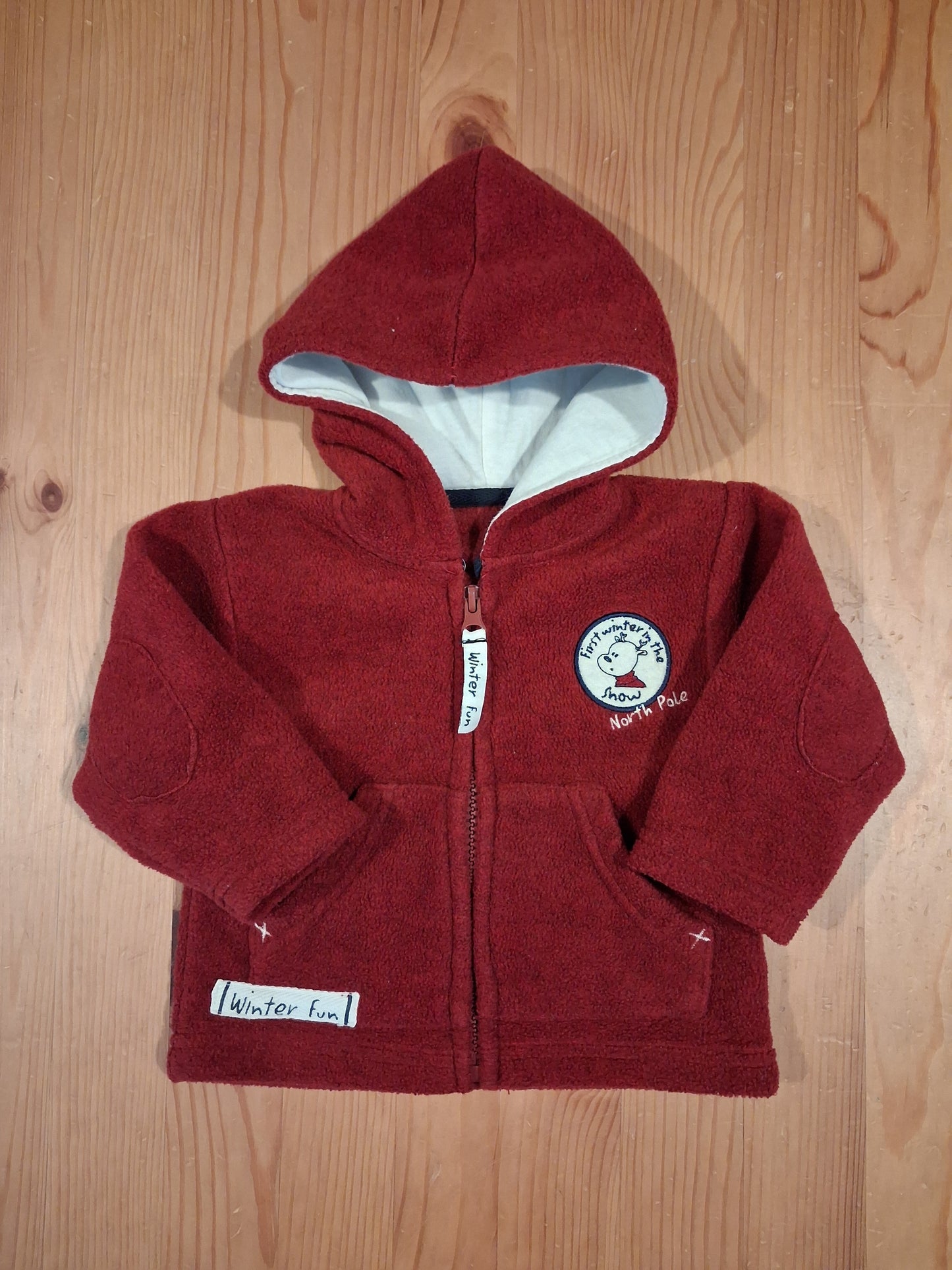 Dark Red 'Winter Fun' Fleece Hoodie - Boys 3-6 months - St Bernard For Dunnes Stores