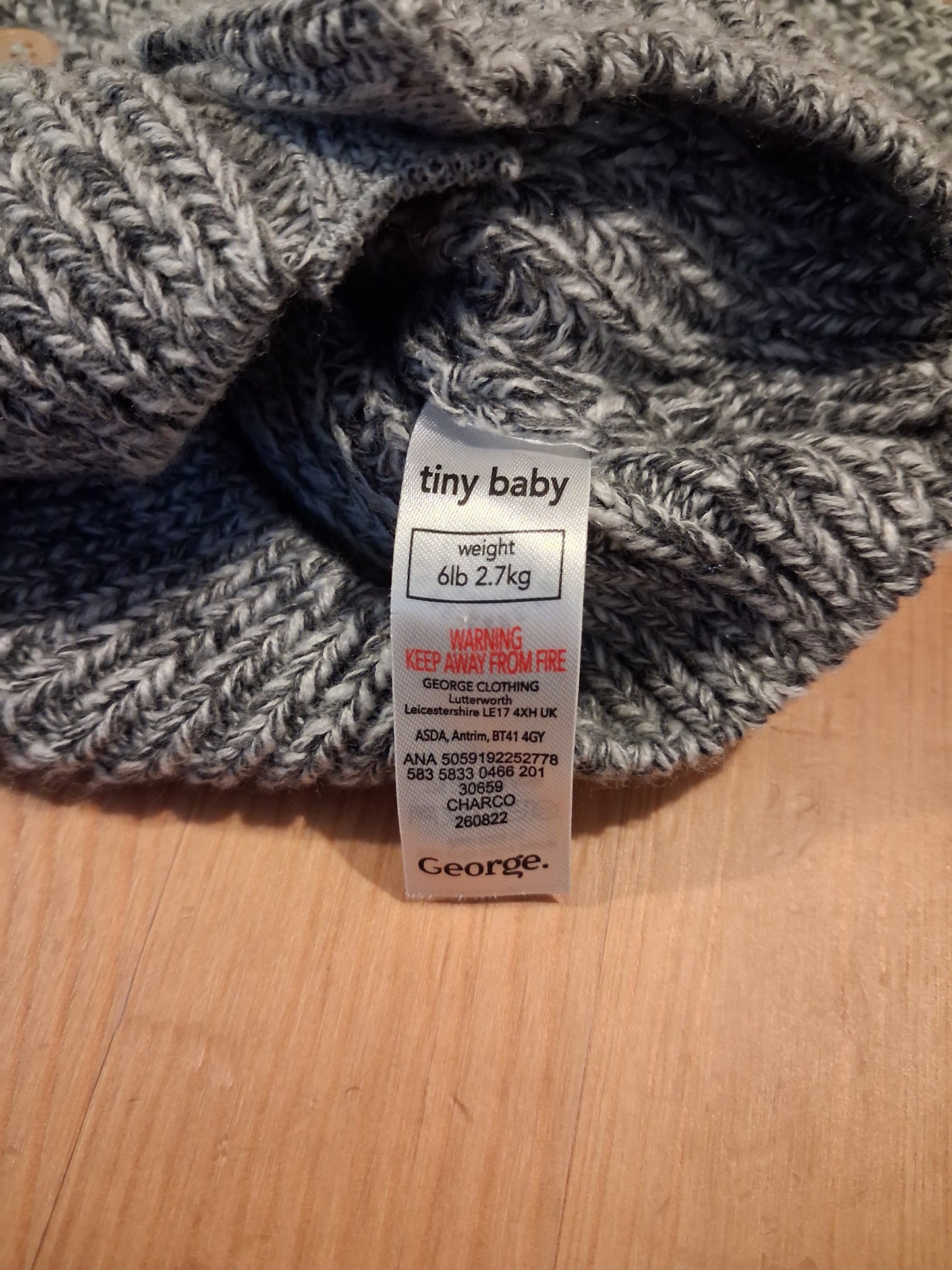 Grey Hooded Cardigan With Ears - Boys Tiny Baby - George