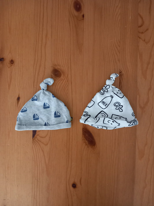 2 x Baby Hats - Boys 3-6 months - Mixed Brands