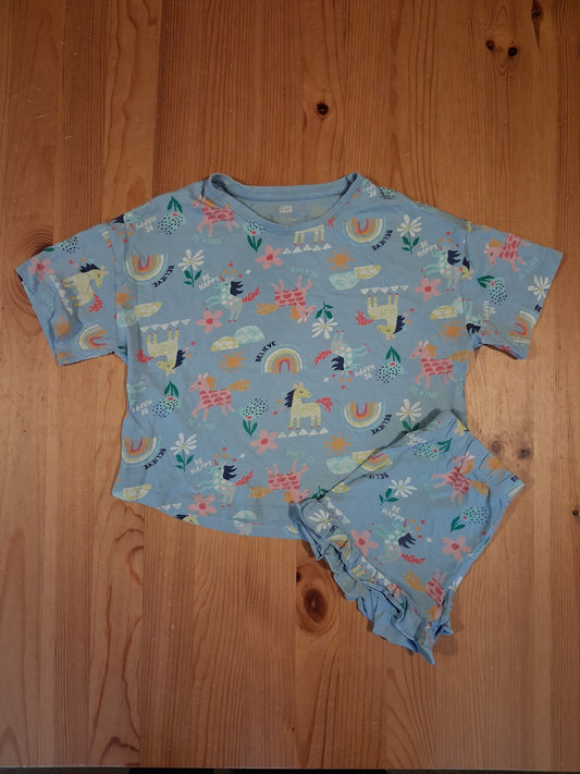 Rainbows Short Sleeve Pyjamas With Oversized Top - Girls 4-5 years - F&F