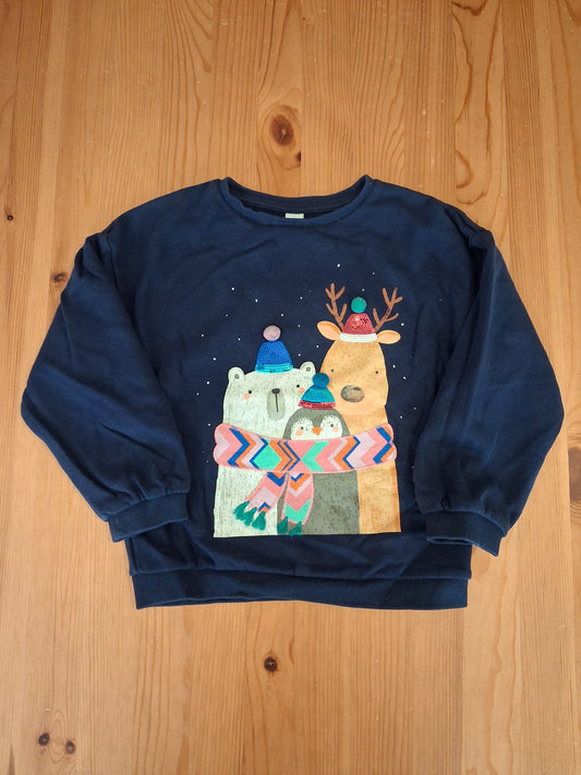 Sequined Christmas Sweatshirt - Girls 5-6 years - TU