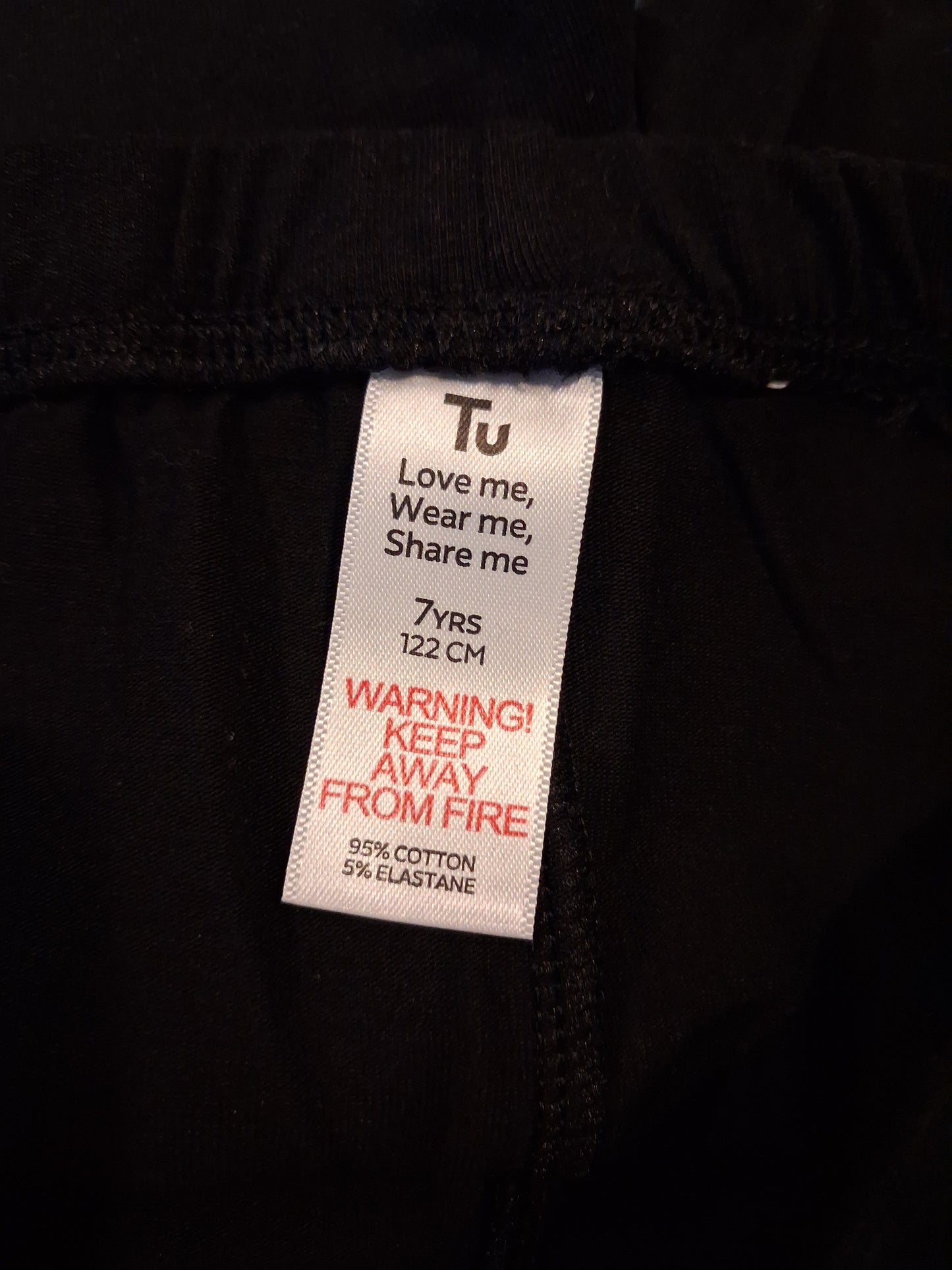 Black Leggings - Girls 7 years - TU