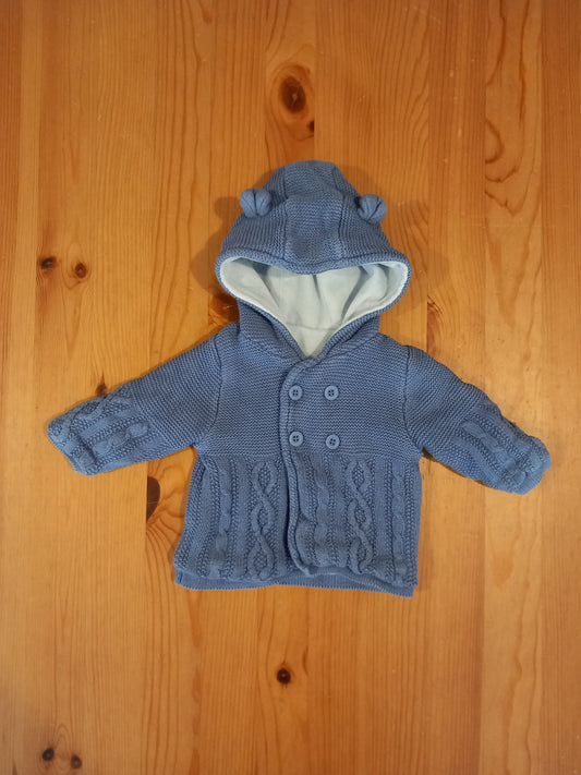 Blue Hooded Cardigan With Ears - Boys up to 1 month - Mothercare