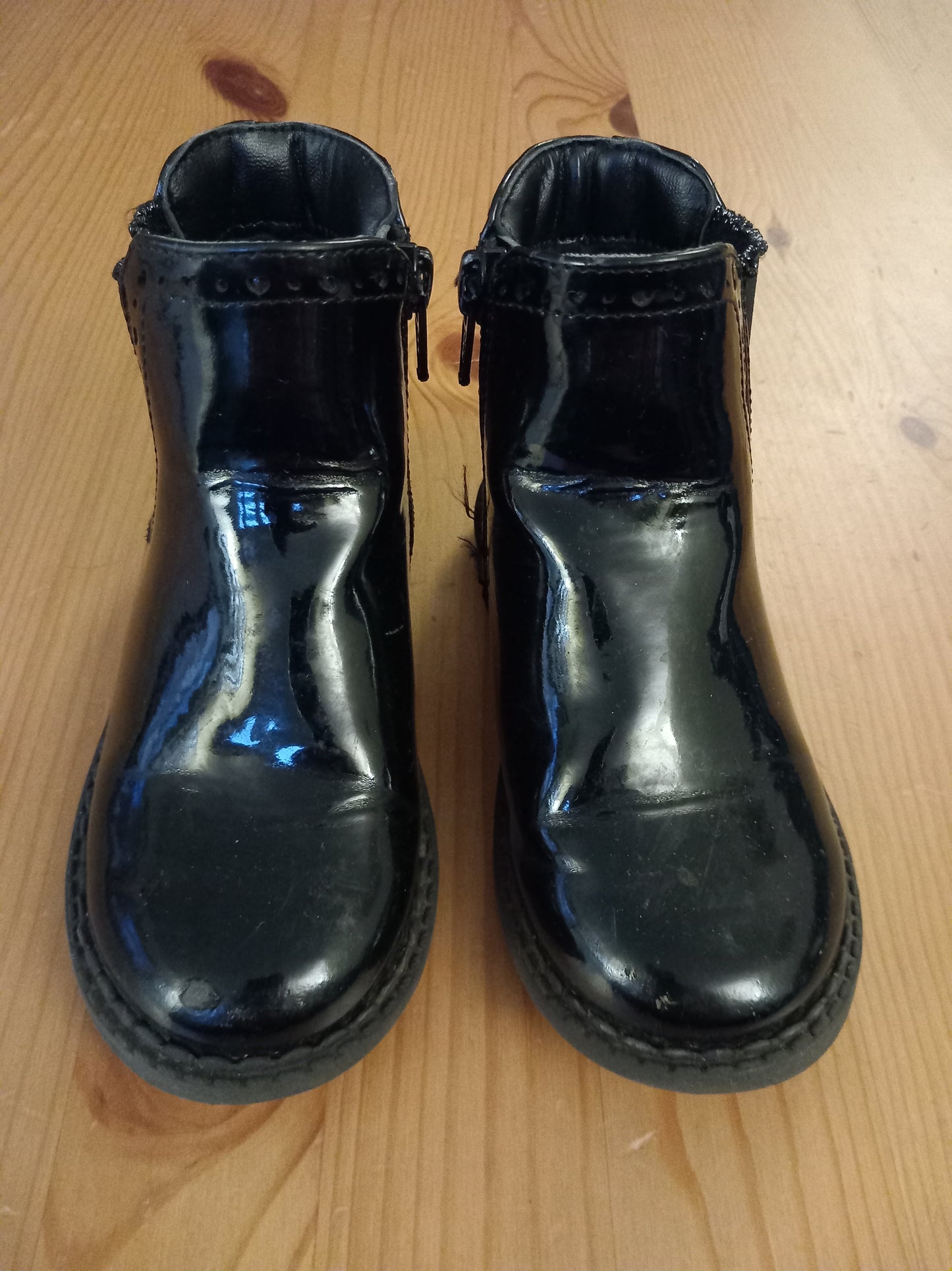 Black Patent Boots - Girls Junior Size 8 - George