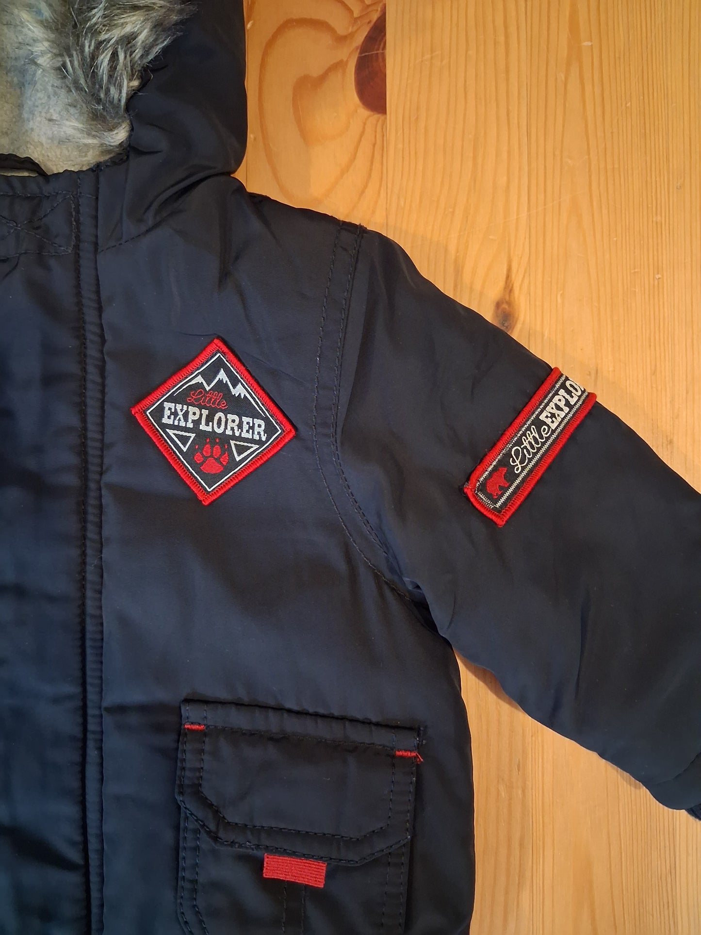 Navy 'Little Explorer' Fleece Lined Coat - Boys 3-6 months - Early Days