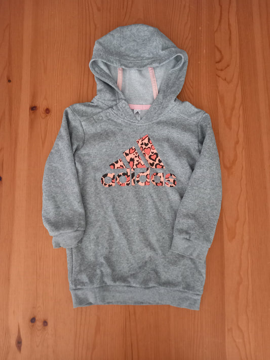 Grey Adidas Lightweight Hooded Sweatshirt - Girls 18-24 months - Adidas