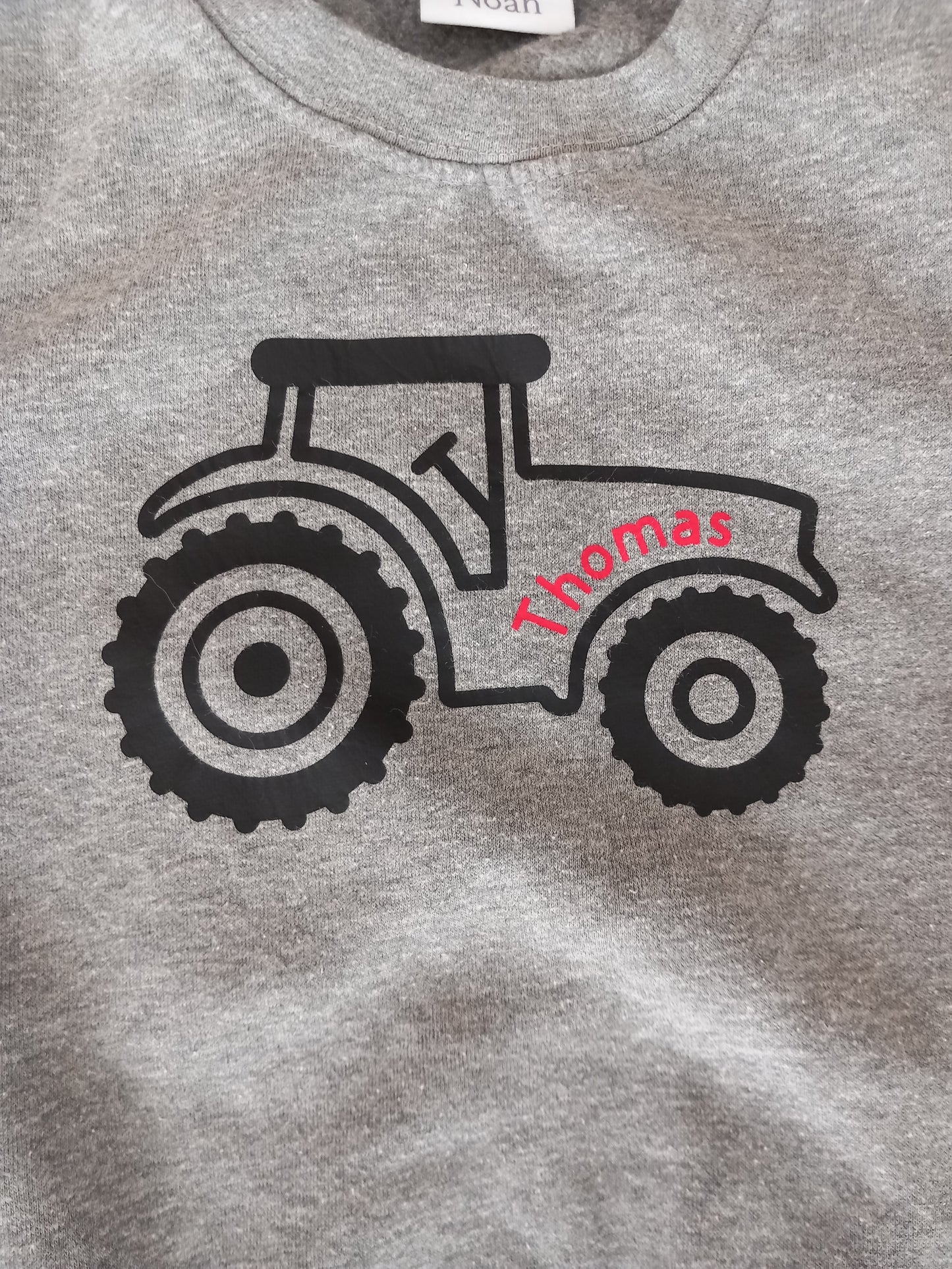 Grey Tractor Sweatshirt (Personalised With Thomas) - Boys 3-4 years - Fred & Noah