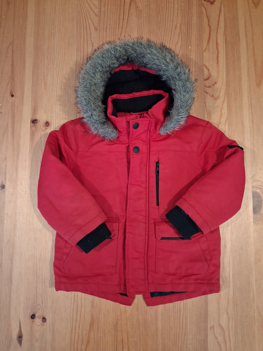 Red Winter Coat With Furry Hood - Boys 18-24 months - Primark