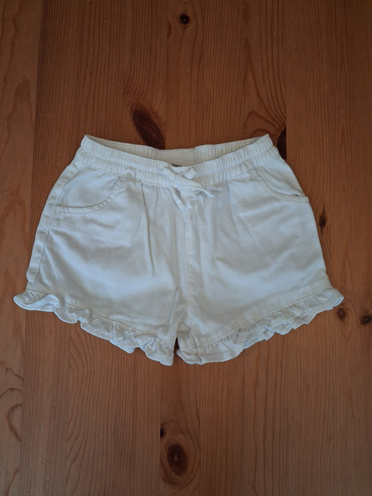 White Denim Shorts With Elasticated Waistband - Girls 2-3 years - TU