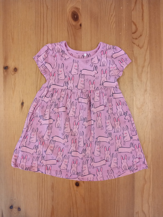 Pink Rabbits Dress - Girls 12-18 months - Mini Club
