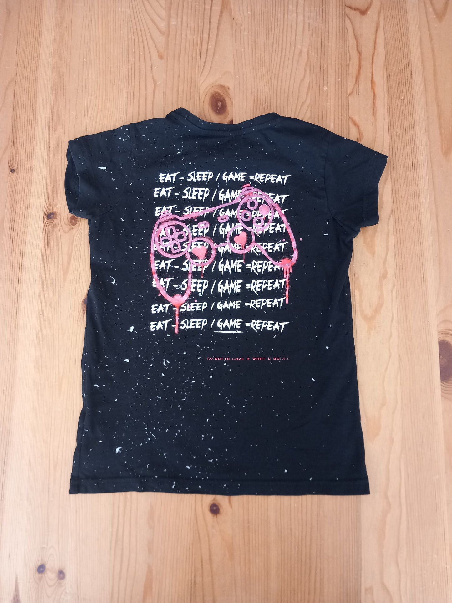 Black 'Eat, Sleep, Game, Repeat' T-Shirt - Girls 9-10 years - Brand Unknown