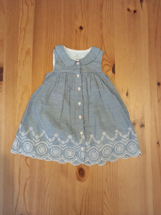 Striped Lined Dress & Nappy Cover (BNWT) - Girls 6-9 months - Mothercare