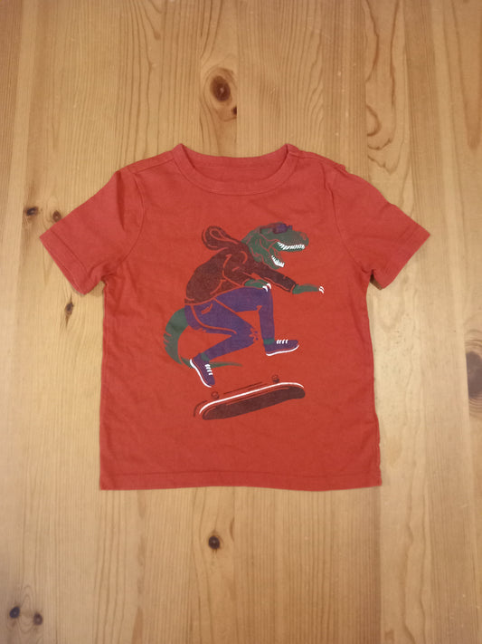 Red Distressed Look Skateboarding Dinosaur T-Shirt - Boys 4-5 years - Gap Kids