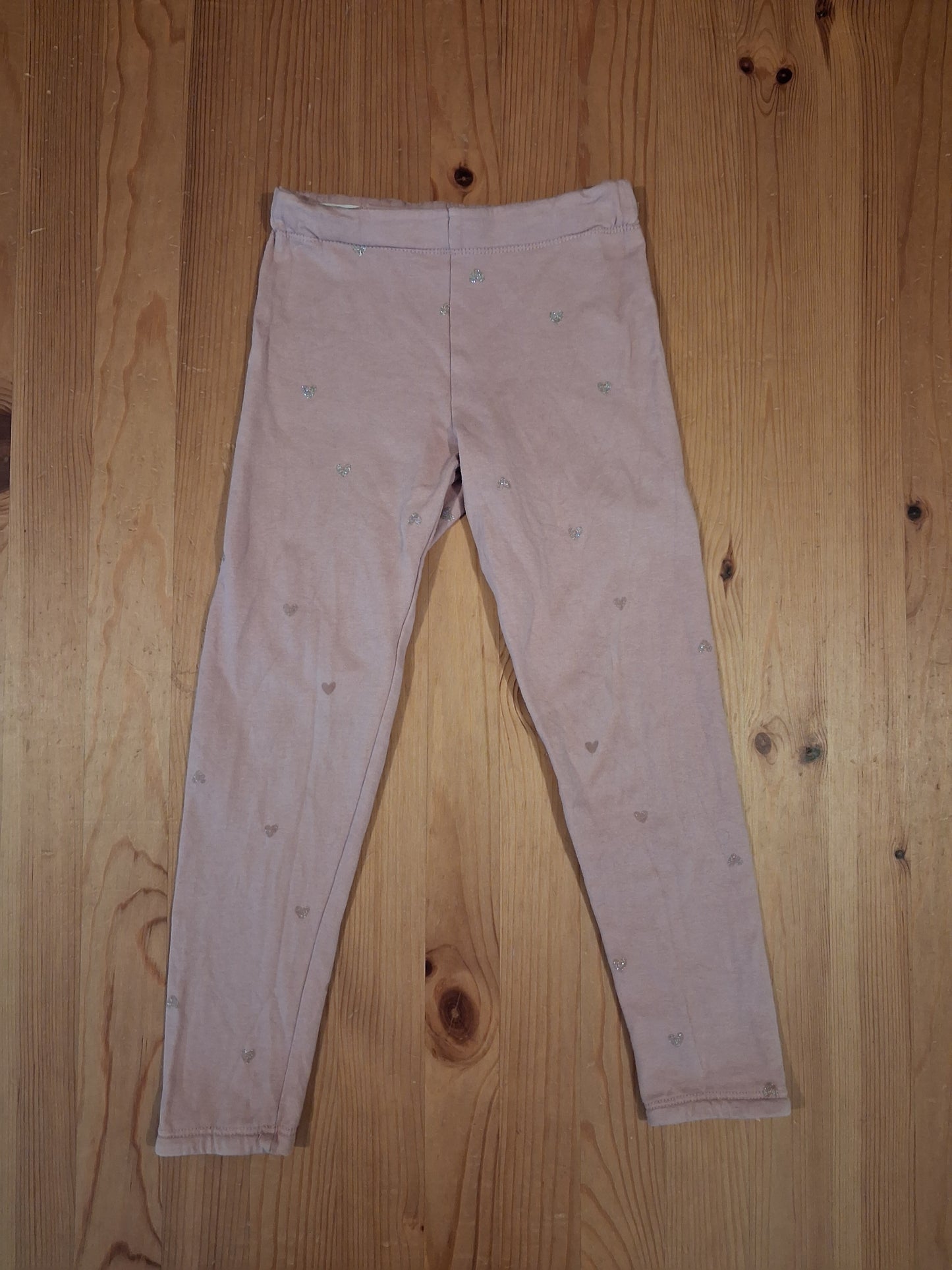 Light Pink Glittery Hearts Trousers With Adjustable Waistband - Girls 5-6 years - H&M