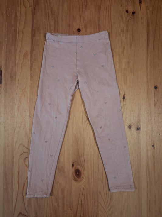 Light Pink Glittery Hearts Trousers With Adjustable Waistband - Girls 5-6 years - H&M