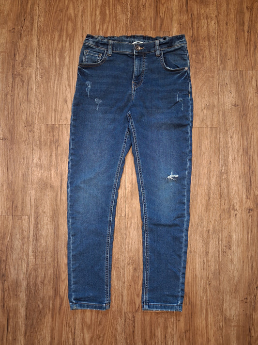 Distressed Look Jeans With Adjustable Waistband - Girls 11-12 years - M&S