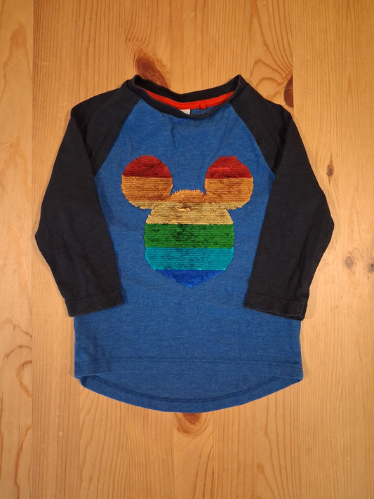 Mickey Mouse Flip Sequin Long Sleeve Top - Boys 12-18 months - Next