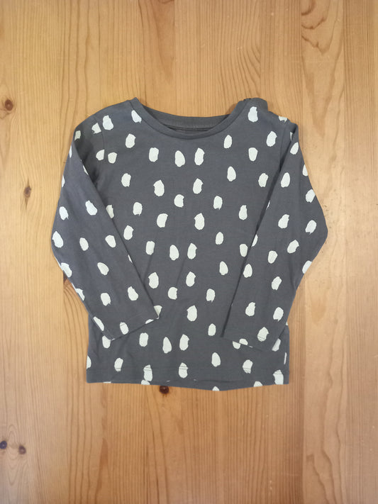 Grey Spots Long Sleeve Top - Girls 18-24 months - M&S