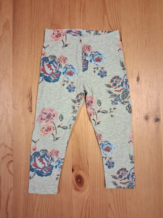 Grey Floral Leggings - Girls 2-3 years - Next