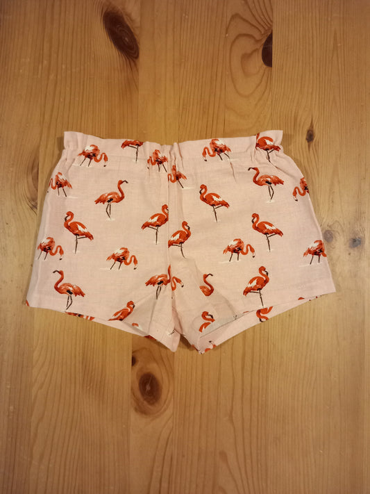 Handmade Flamingo Shorts - Girls 4-5 years - My Little Cotton Co.