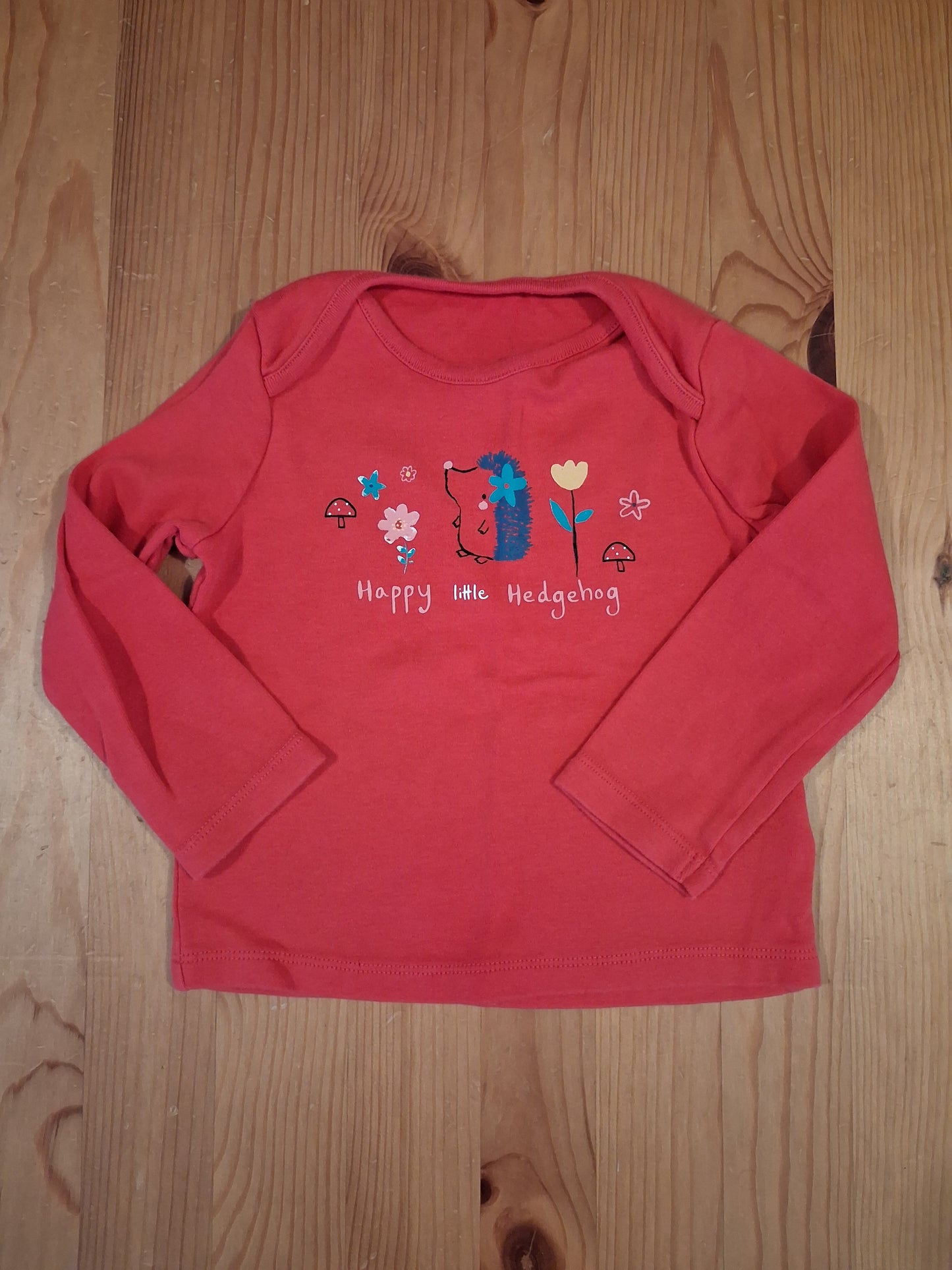 Pink 'Happy Little Hedgehog' Long Sleeve Pyjamas - Girls 12-18 months - F&F