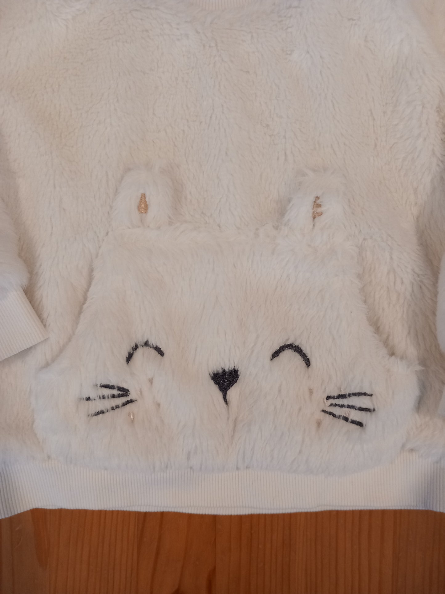 Cat Front Pocket Furry Jumper - Girls 2-3 years - Nutmeg