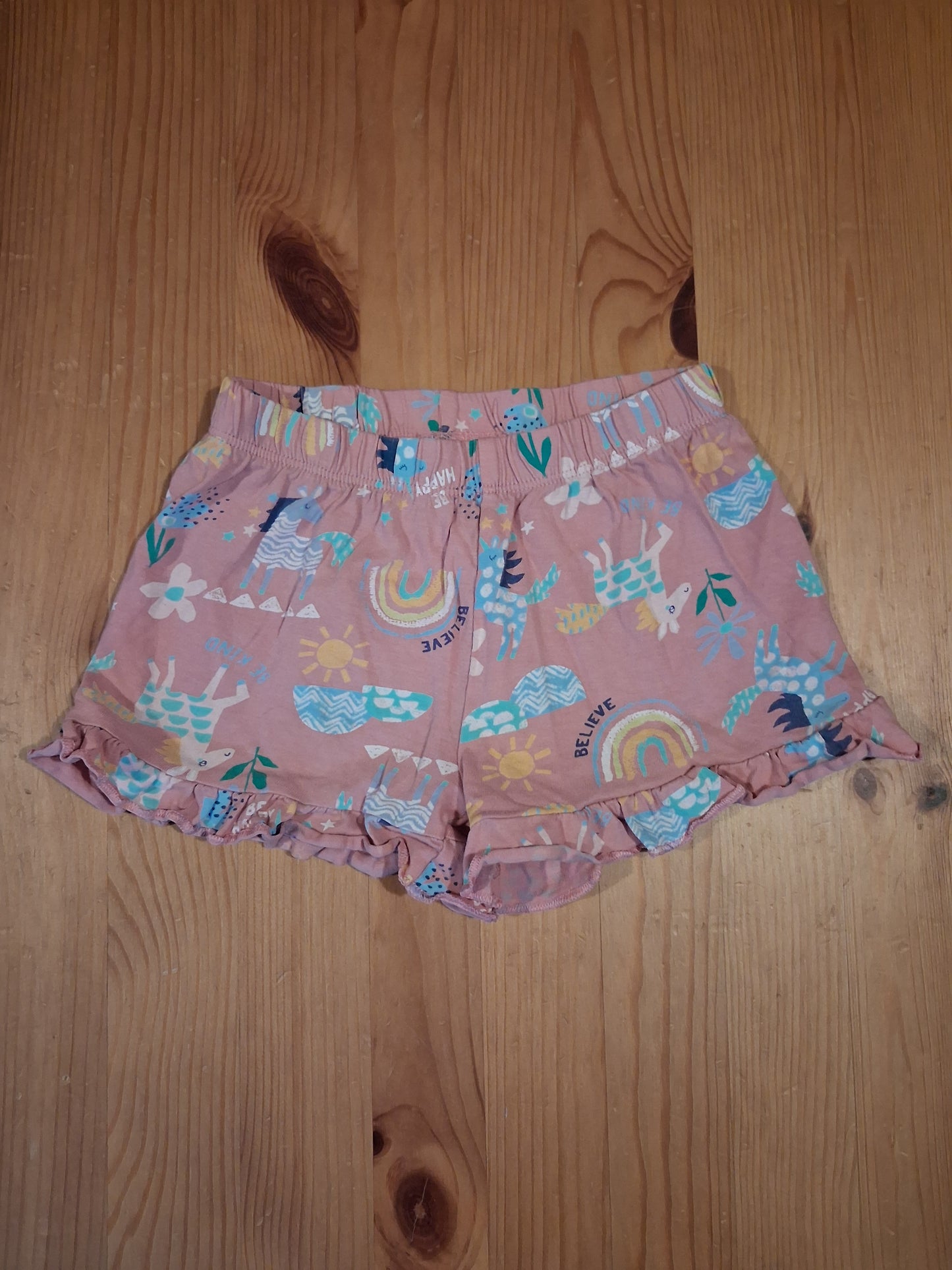 Pink 'Be Happy' Shorts Pyjamas With Oversized Top - Girls 4-5 years - F&F