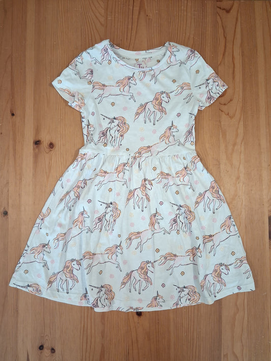 Unicorns Short Sleeve Dress - Girls 7 years - TU