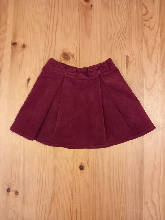 Lined Fine Corduroy Bows Skirt With Elasticated Waistband - Girls 2-3 years - Nutmeg