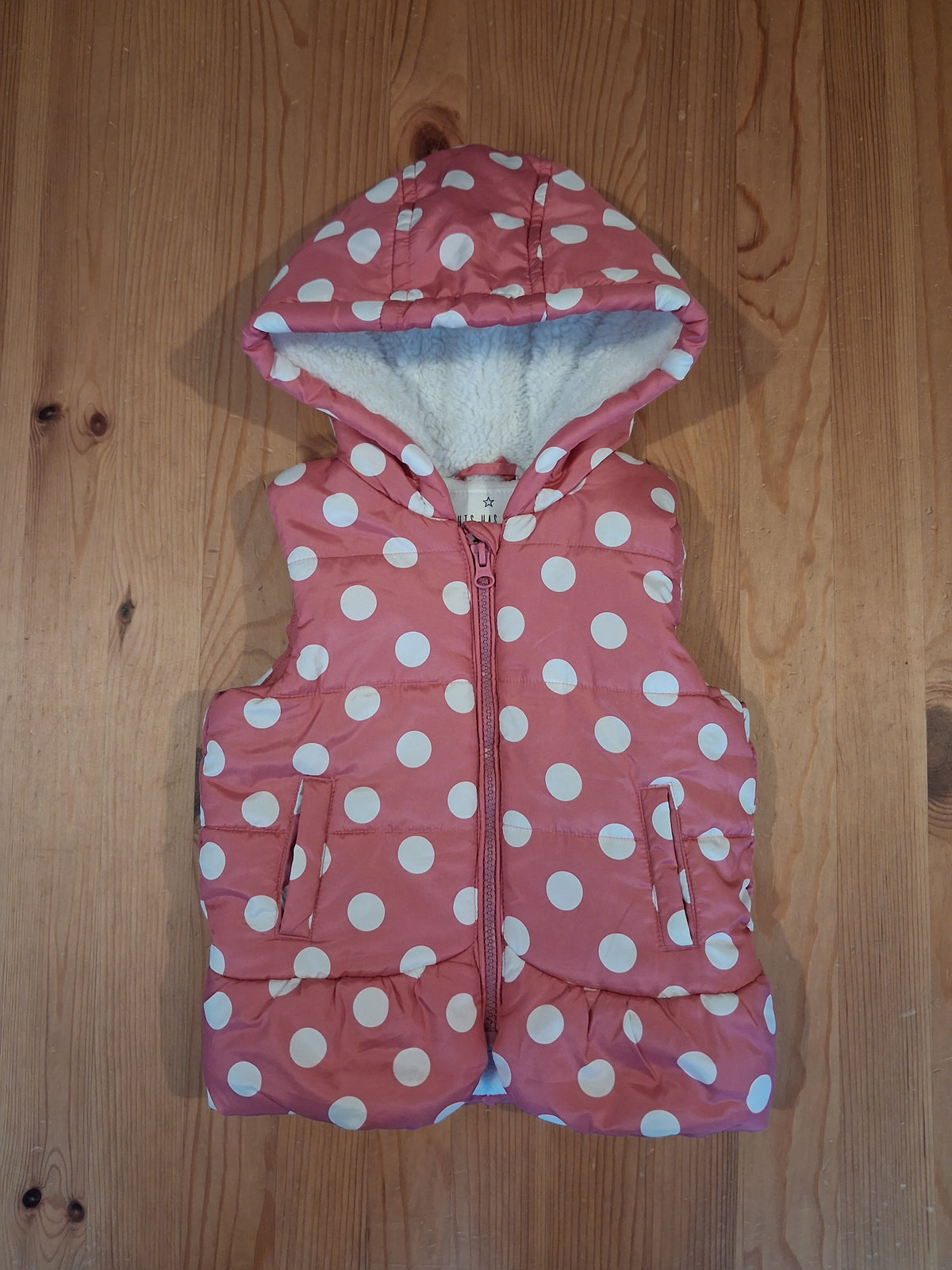 Pink Spotty Fleece Lined Gilet - Girls 12-18 months - Matalan