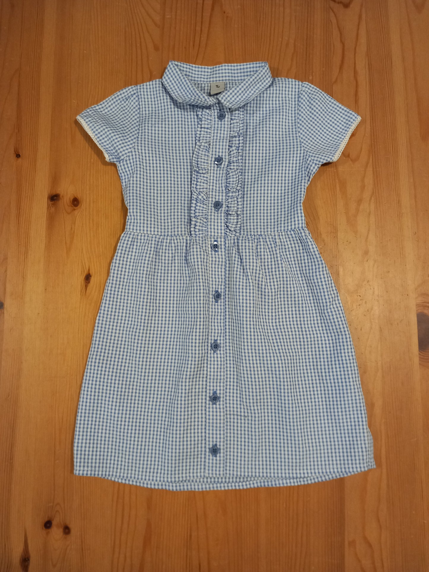 Blue Gingham School Summer Dress - Girls 4 years - TU