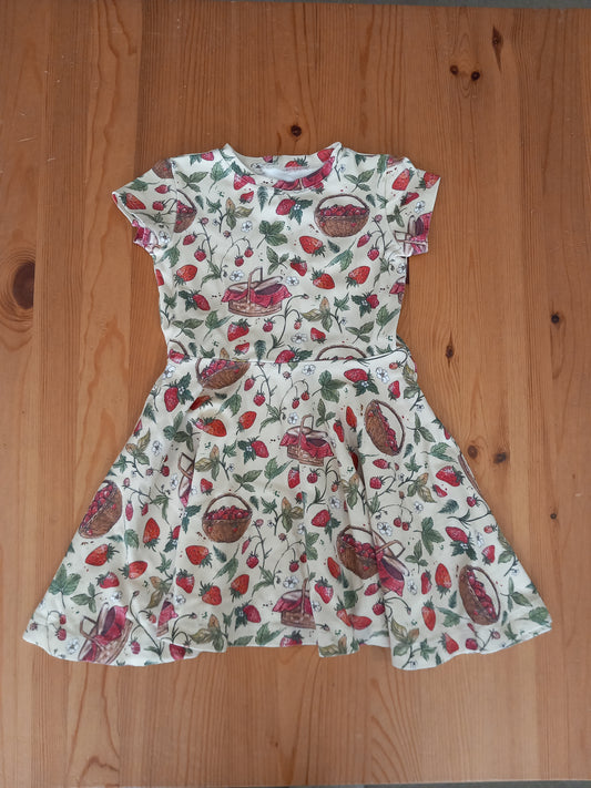Handmade Strawberries Dress - Girls 5-6 years - Little Stitch & Me